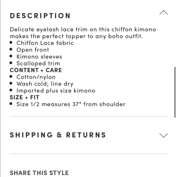 Torrid Lace Trim Kimono - Picture 4 of 4